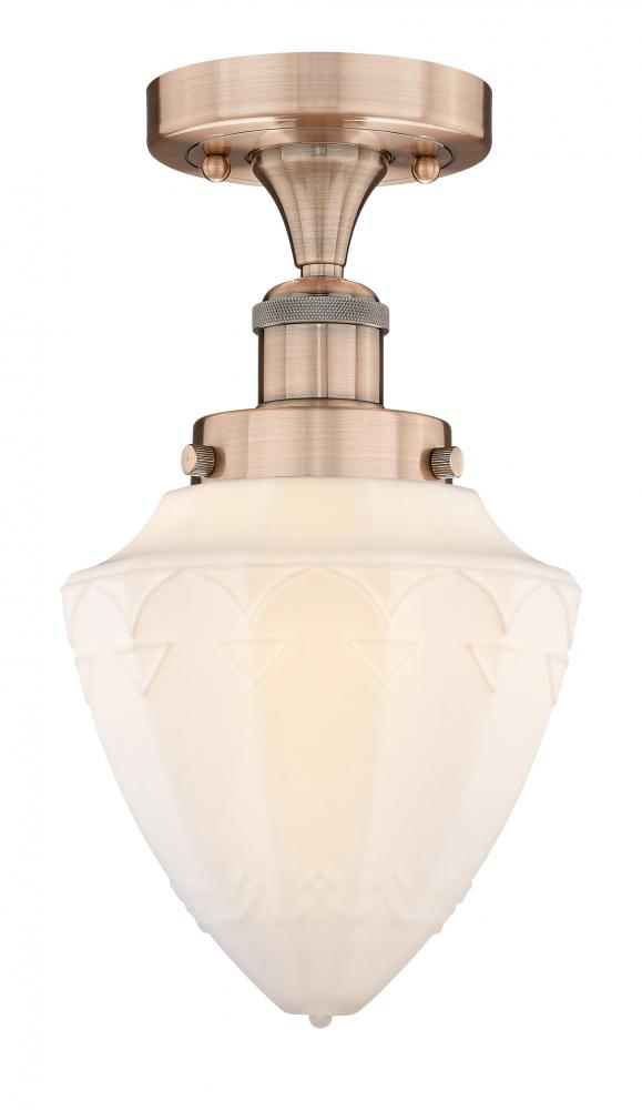 Bullet - 1 Light - 6 inch - Antique Copper - Semi-Flush Mount