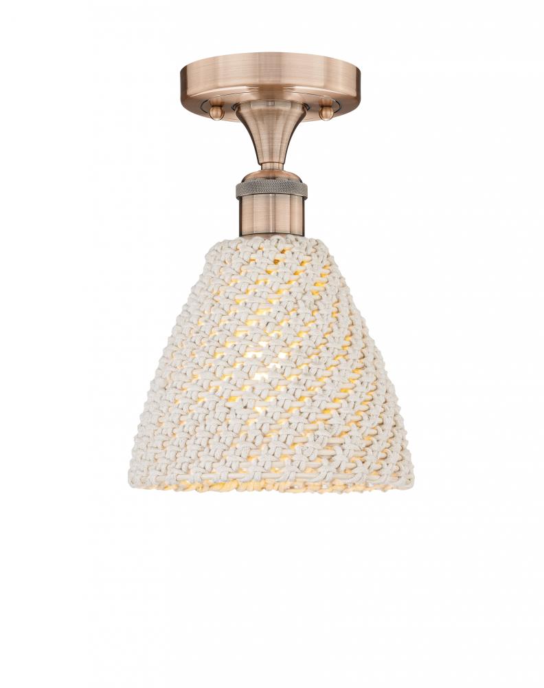 Bristol Natural - 1 Light - 8 inch - Antique Copper - Semi-Flush Mount