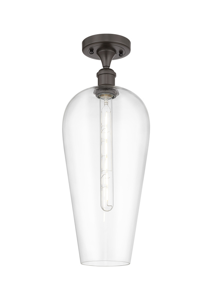 Chelsea - 1 Light - 8 inch - Black Antique Brass - Semi-Flush Mount