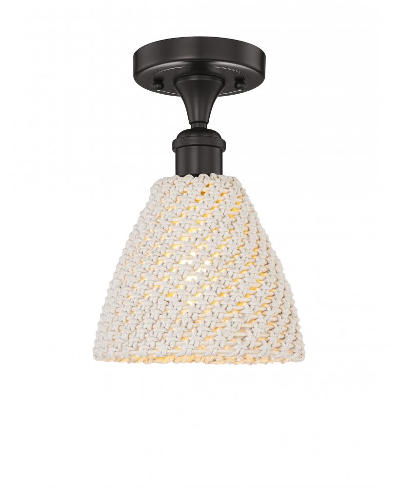 Bristol Natural - 1 Light - 8 inch - Oil Rubbed Bronze - Semi-Flush Mount