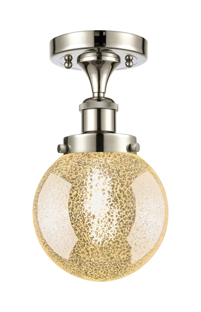 Beacon - 1 Light - 6 inch - Polished Nickel - Semi-Flush Mount