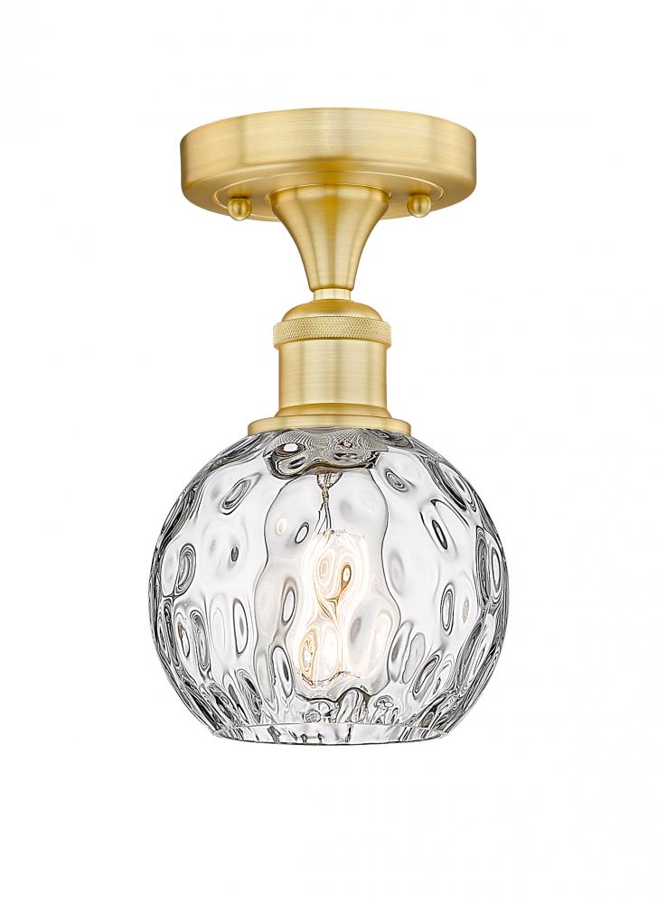 Athens Water Glass - 1 Light - 6 inch - Satin Gold - Semi-Flush Mount