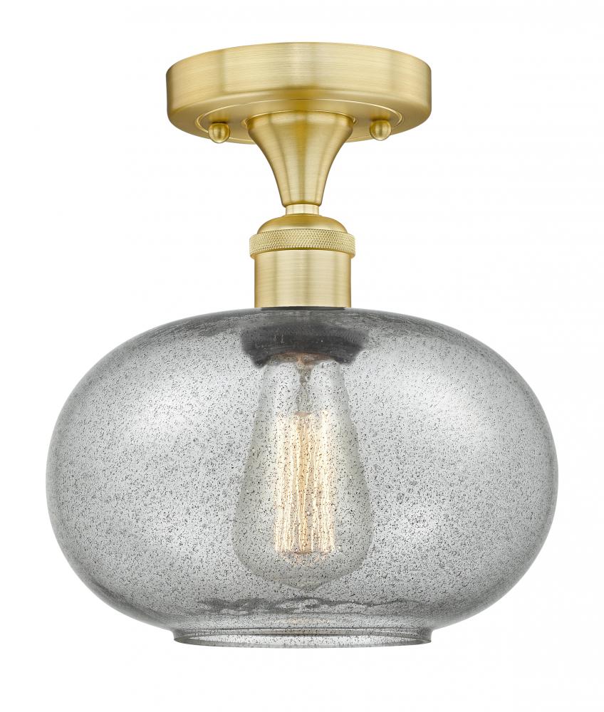 Gorham - 1 Light - 10 inch - Satin Gold - Semi-Flush Mount