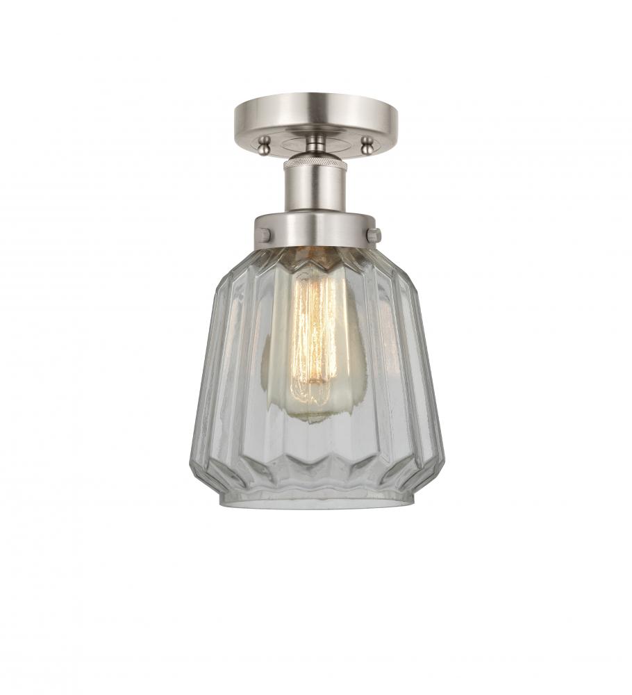 Chatham - 1 Light - 7 inch - Brushed Satin Nickel - Semi-Flush Mount