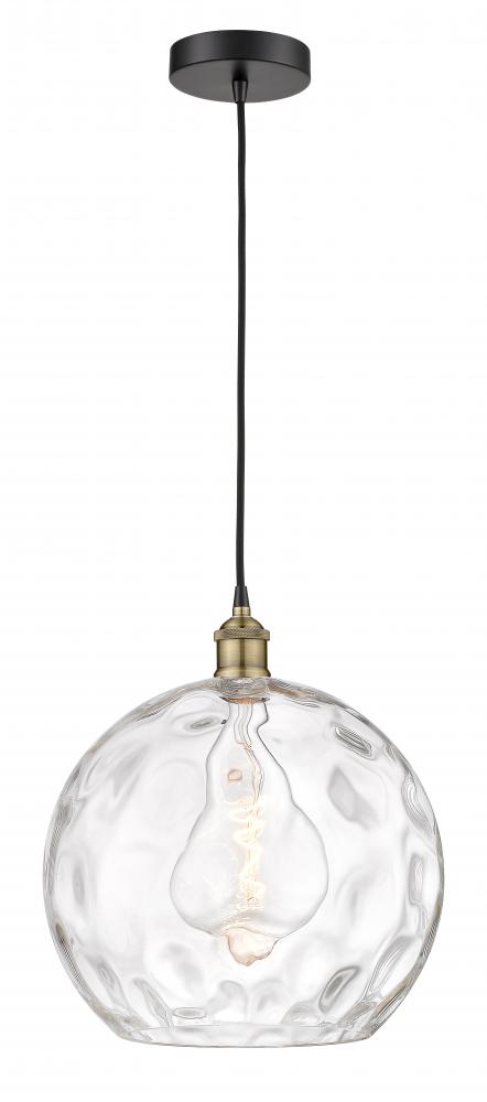 Athens Water Glass - 1 Light - 13 inch - Black Antique Brass - Cord hung - Pendant