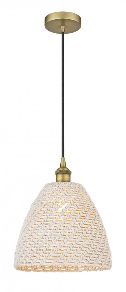 Bristol Natural - 1 Light - 6 inch - Brushed Brass - Cord hung - Mini Pendant