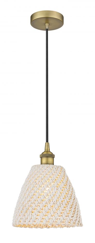 Bristol Natural - 1 Light - 6 inch - Brushed Brass - Cord hung - Mini Pendant