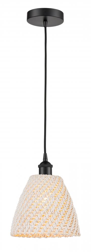 Bristol Natural - 1 Light - 6 inch - Matte Black - Cord hung - Mini Pendant