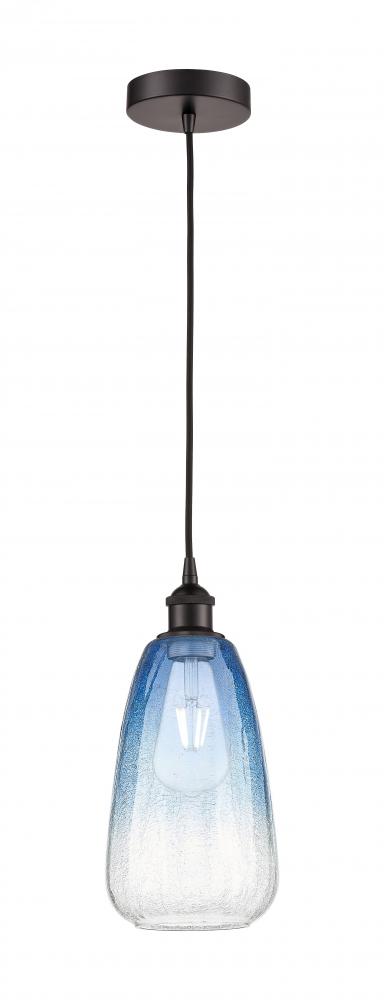 Brookhaven Almond - 1 Light - 6 inch - Oil Rubbed Bronze - Cord hung - Mini Pendant