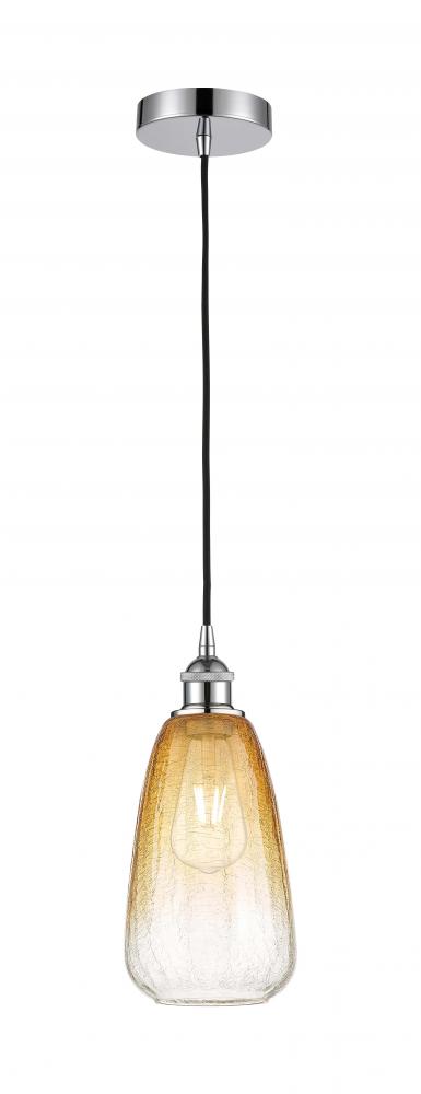 Brookhaven Almond - 1 Light - 6 inch - Polished Chrome - Cord hung - Mini Pendant