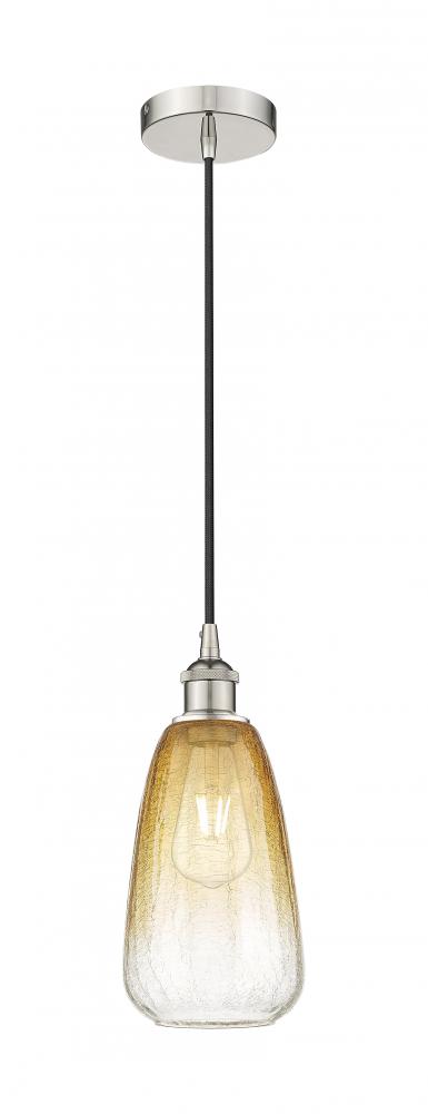 Brookhaven Almond - 1 Light - 6 inch - Polished Nickel - Cord hung - Mini Pendant