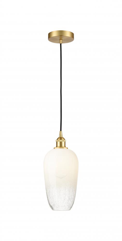 Brookhaven Flute - 1 Light - 7 inch - Satin Gold - Cord hung - Mini Pendant