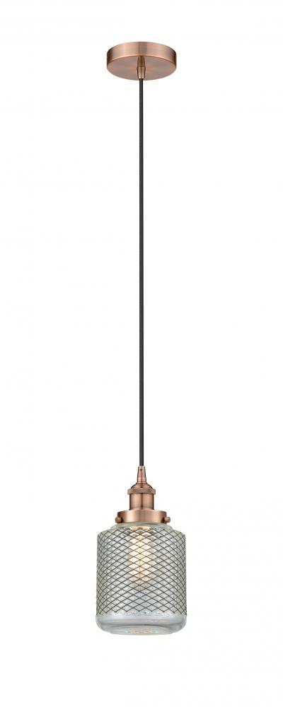 Stanton - 1 Light - 6 inch - Antique Copper - Cord hung - Mini Pendant