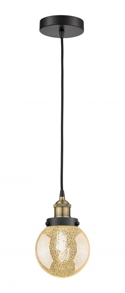 Beacon - 1 Light - 6 inch - Black Antique Brass - Cord hung - Mini Pendant