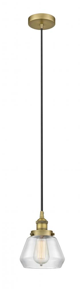 Fulton - 1 Light - 7 inch - Brushed Brass - Cord hung - Mini Pendant