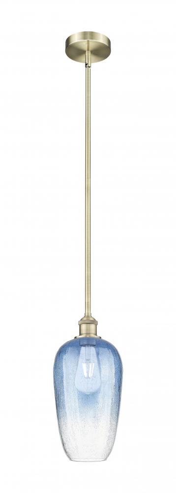 Brookhaven Flute - 1 Light - 7 inch - Antique Brass - Stem hung - Mini Pendant
