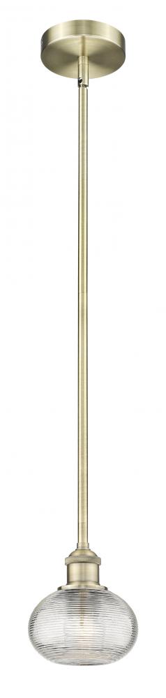 Ithaca - 1 Light - 6 inch - Antique Brass - Stem hung - Mini Pendant
