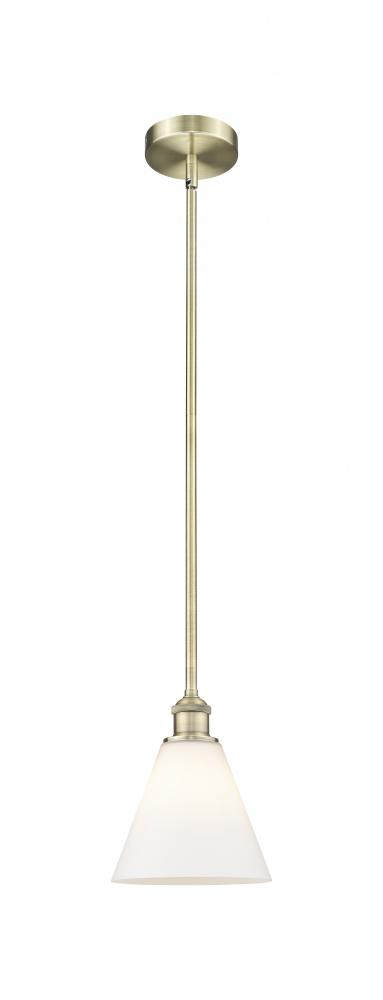 Berkshire - 1 Light - 8 inch - Antique Brass - Stem hung - Mini Pendant