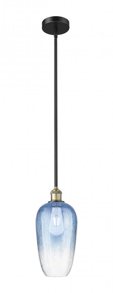 Brookhaven Flute - 1 Light - 7 inch - Black Antique Brass - Stem hung - Mini Pendant