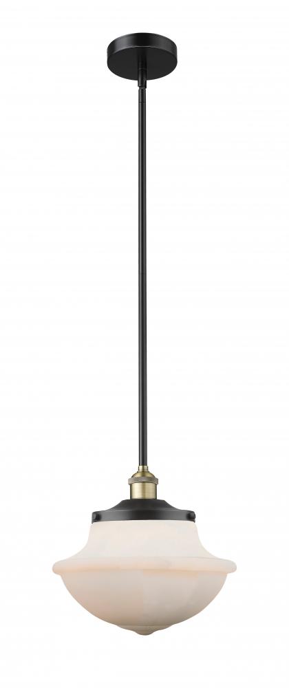 Oxford - 1 Light - 12 inch - Black Antique Brass - Stem hung - Mini Pendant