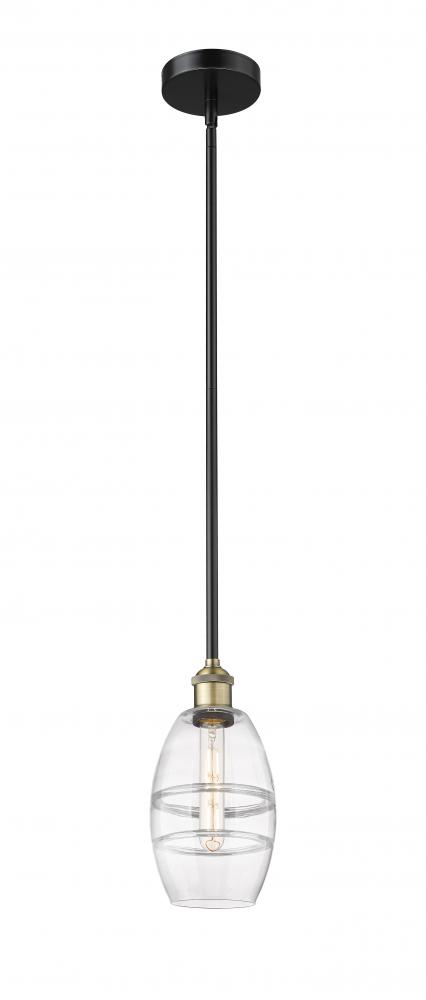 Vaz - 1 Light - 6 inch - Black Antique Brass - Stem hung - Mini Pendant