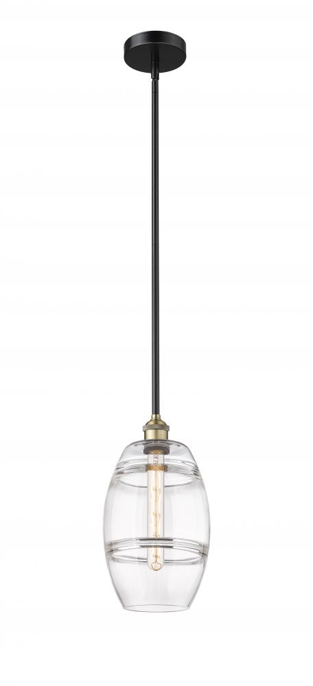 Vaz - 1 Light - 8 inch - Black Antique Brass - Stem hung - Mini Pendant