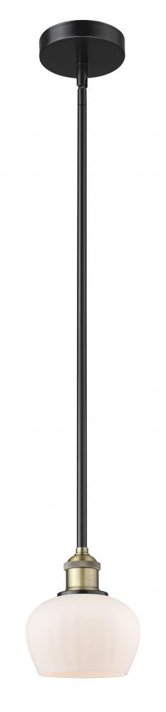 Fenton - 1 Light - 7 inch - Black Antique Brass - Stem hung - Mini Pendant