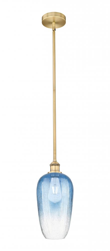 Brookhaven Flute - 1 Light - 7 inch - Brushed Brass - Stem hung - Mini Pendant