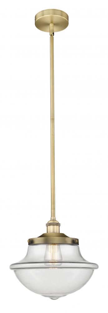 Oxford - 1 Light - 12 inch - Brushed Brass - Stem hung - Mini Pendant