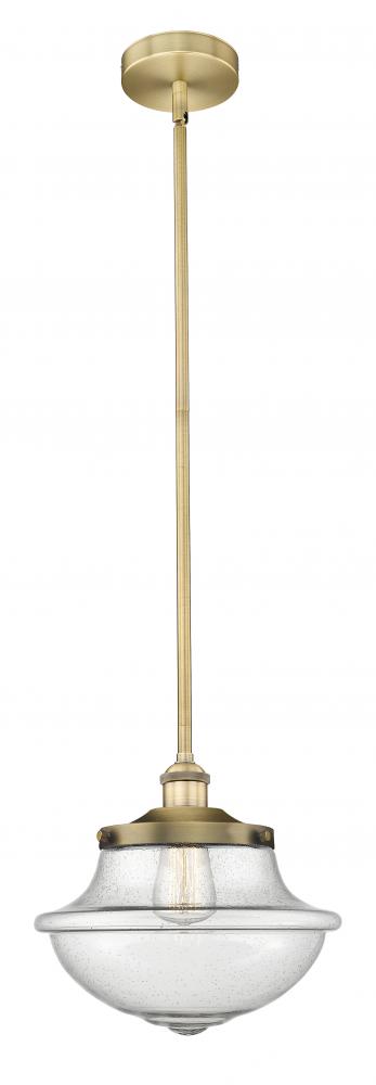 Oxford - 1 Light - 12 inch - Brushed Brass - Stem hung - Mini Pendant