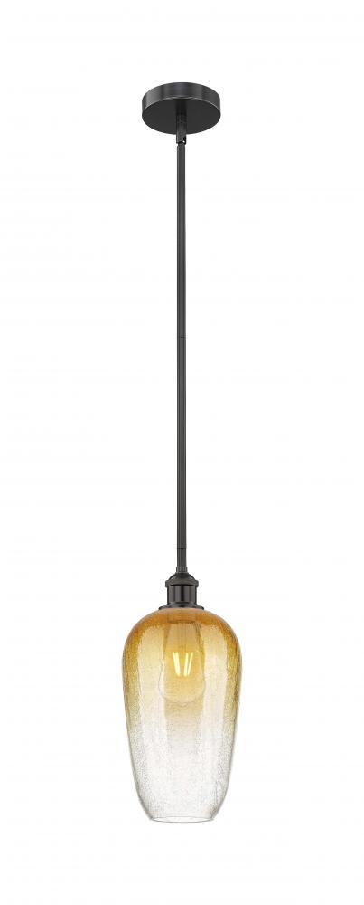 Brookhaven Flute - 1 Light - 7 inch - Matte Black - Stem hung - Mini Pendant