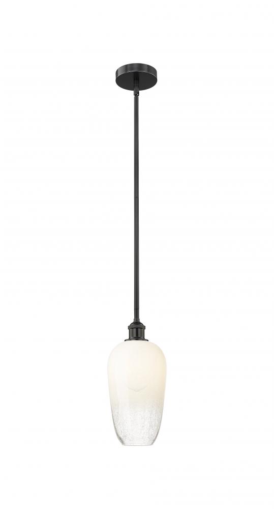 Brookhaven Flute - 1 Light - 7 inch - Matte Black - Stem hung - Mini Pendant