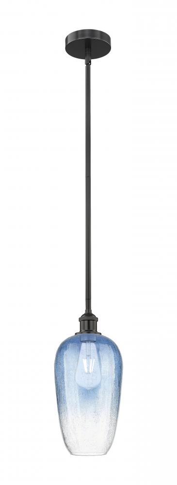 Brookhaven Flute - 1 Light - 7 inch - Matte Black - Stem hung - Mini Pendant