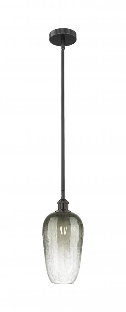Brookhaven Flute - 1 Light - 7 inch - Matte Black - Stem hung - Mini Pendant