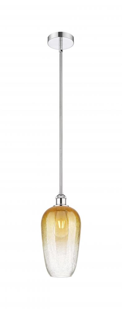 Brookhaven Flute - 1 Light - 7 inch - Polished Chrome - Stem hung - Mini Pendant