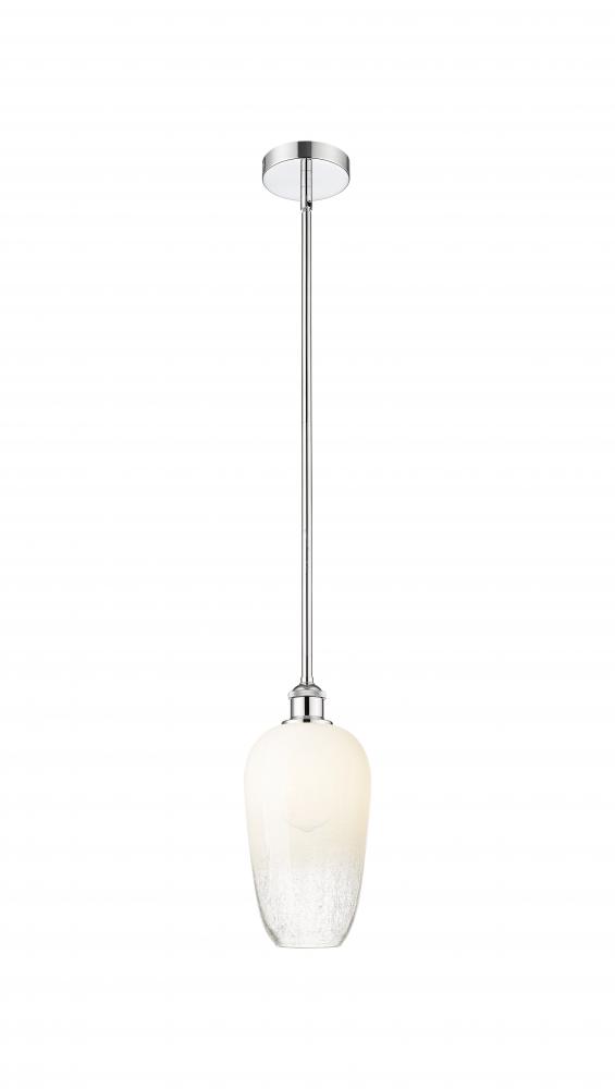 Brookhaven Flute - 1 Light - 7 inch - Polished Chrome - Stem hung - Mini Pendant