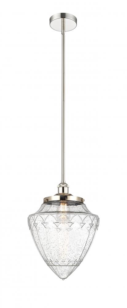 Bridgeton - 1 Light - 12 inch - Polished Nickel - Stem Hung - Mini Pendant