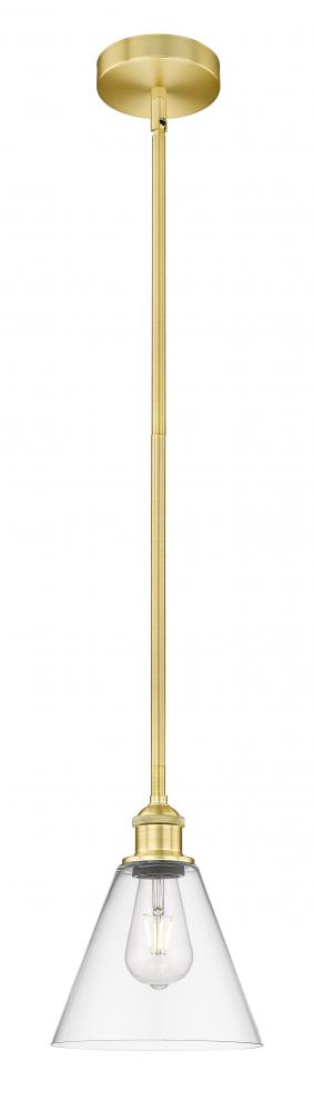 Berkshire - 1 Light - 8 inch - Satin Gold - Stem hung - Mini Pendant