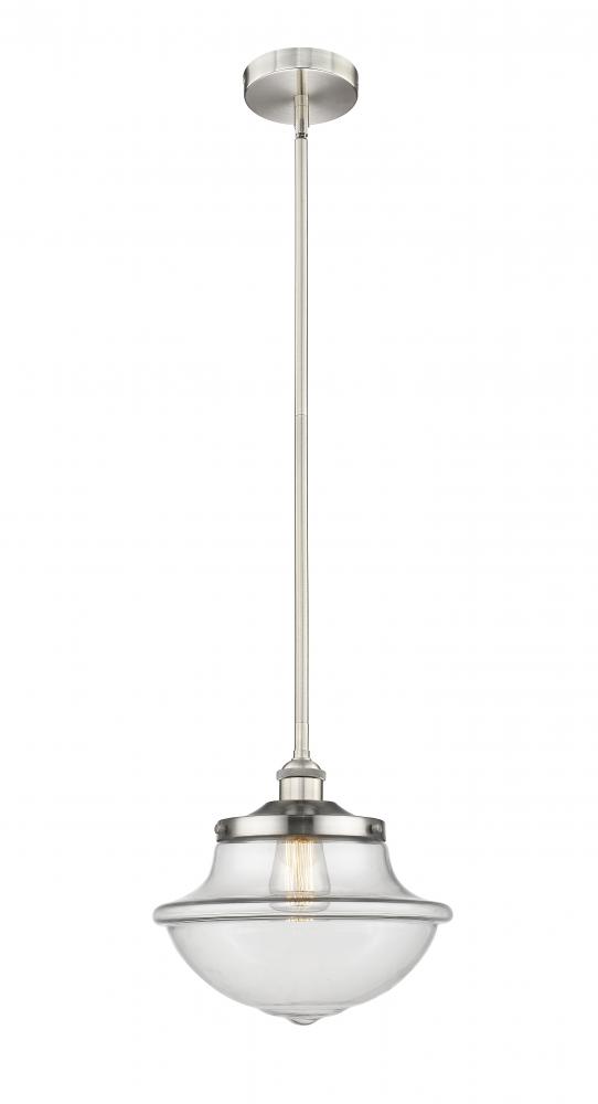 Oxford - 1 Light - 12 inch - Brushed Satin Nickel - Stem hung - Mini Pendant