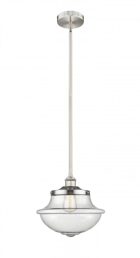 Oxford - 1 Light - 12 inch - Brushed Satin Nickel - Stem hung - Mini Pendant