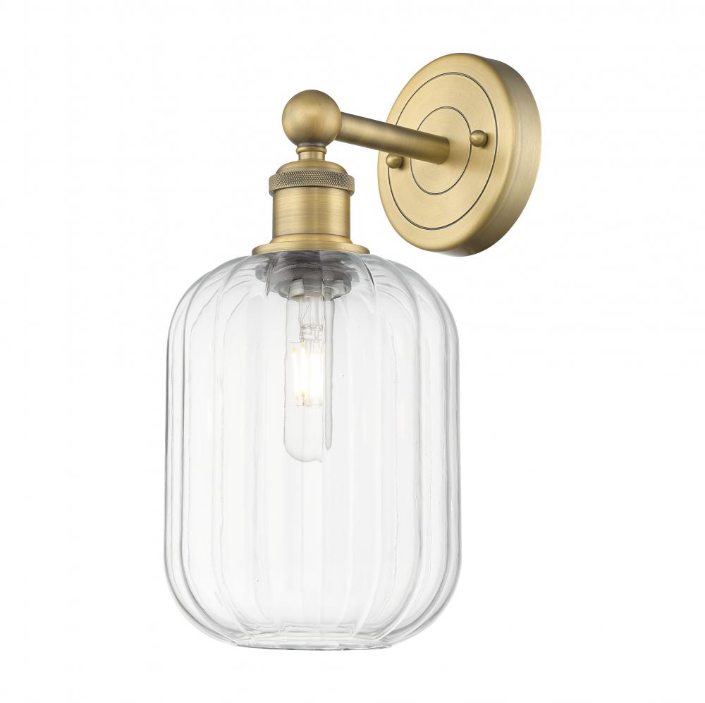 Preston Cylinder - 1 Light - 7 inch - Brushed Brass - Sconce