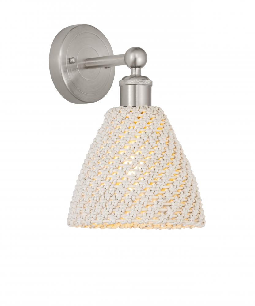 Bristol Natural - 1 Light - 8 inch - Brushed Satin Nickel - Sconce