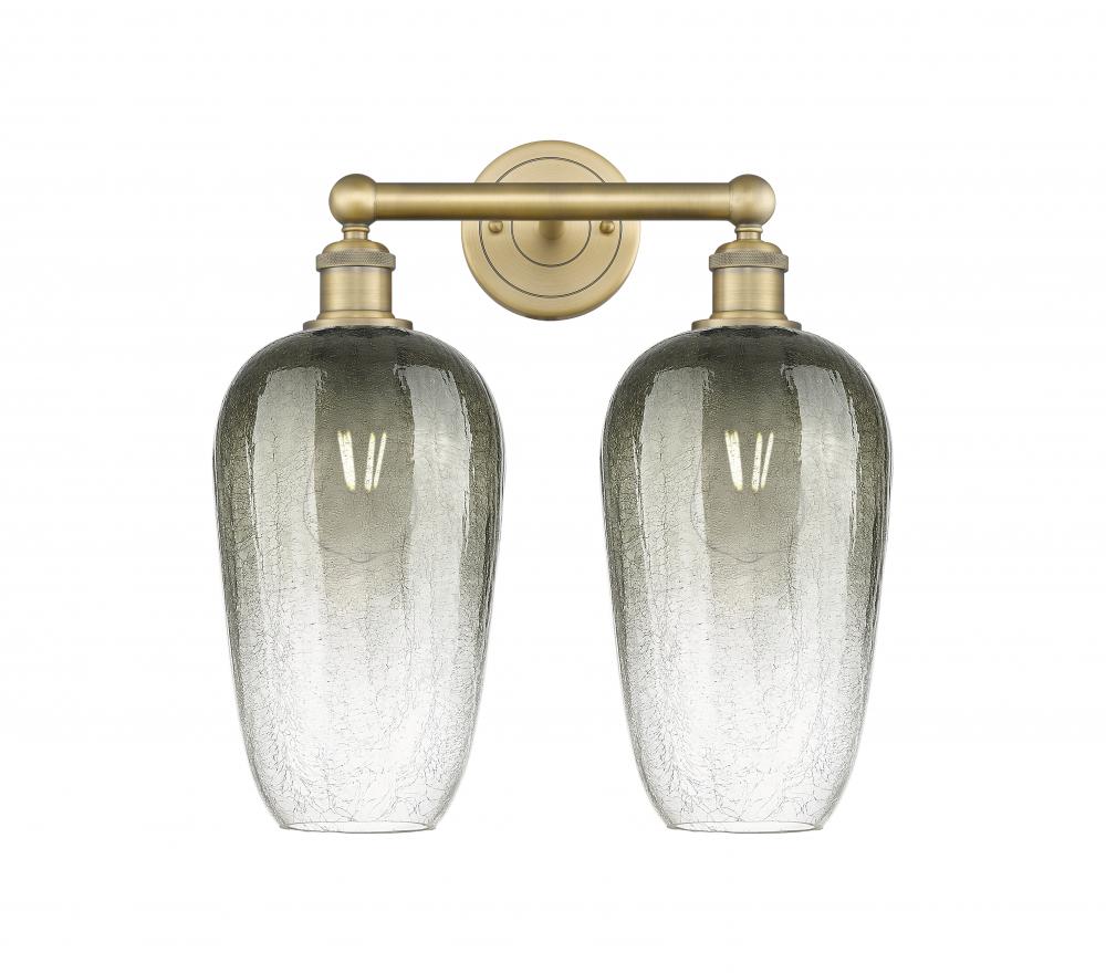 Brookhaven Flute - 2 Light - 16 inch - Brushed Brass - Bath Vanity Light