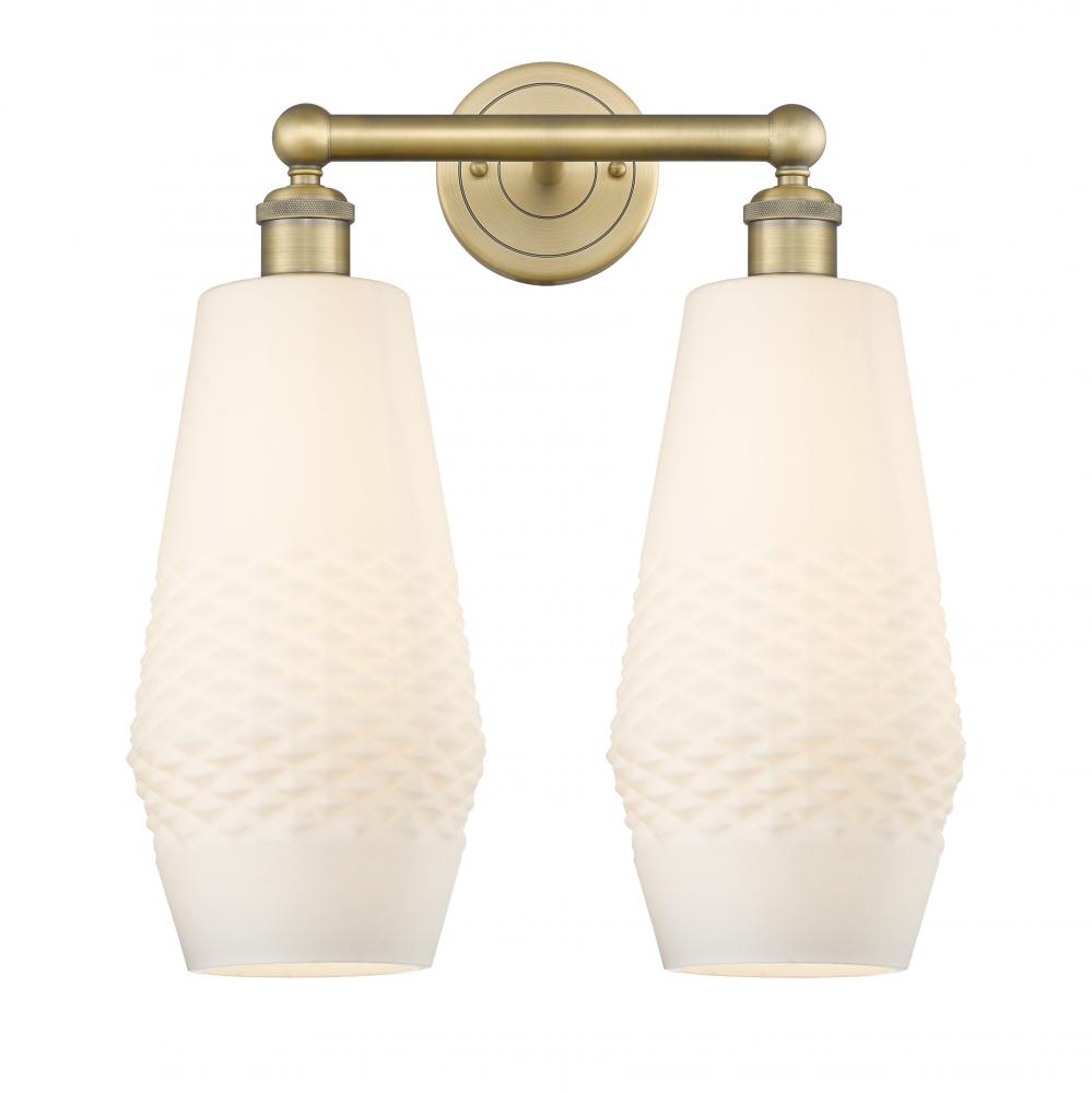 Windham - 2 Light - 16 inch - Brushed Brass - Bath Vanity Light