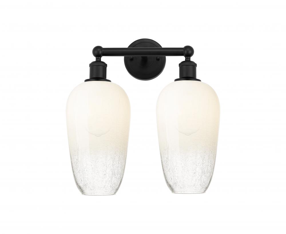 Brookhaven Flute - 2 Light - 16 inch - Matte Black - Bath Vanity Light