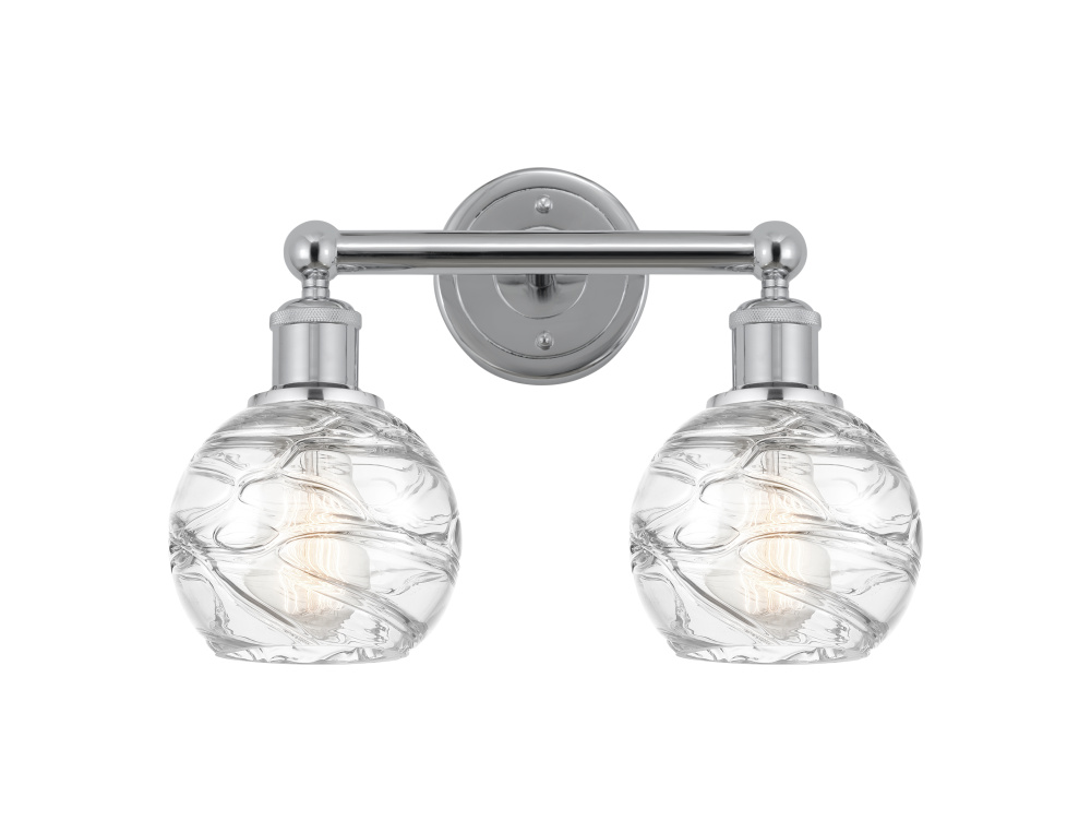 Athens Deco Swirl - 2 Light - 15 inch - Polished Chrome - Bath Vanity Light