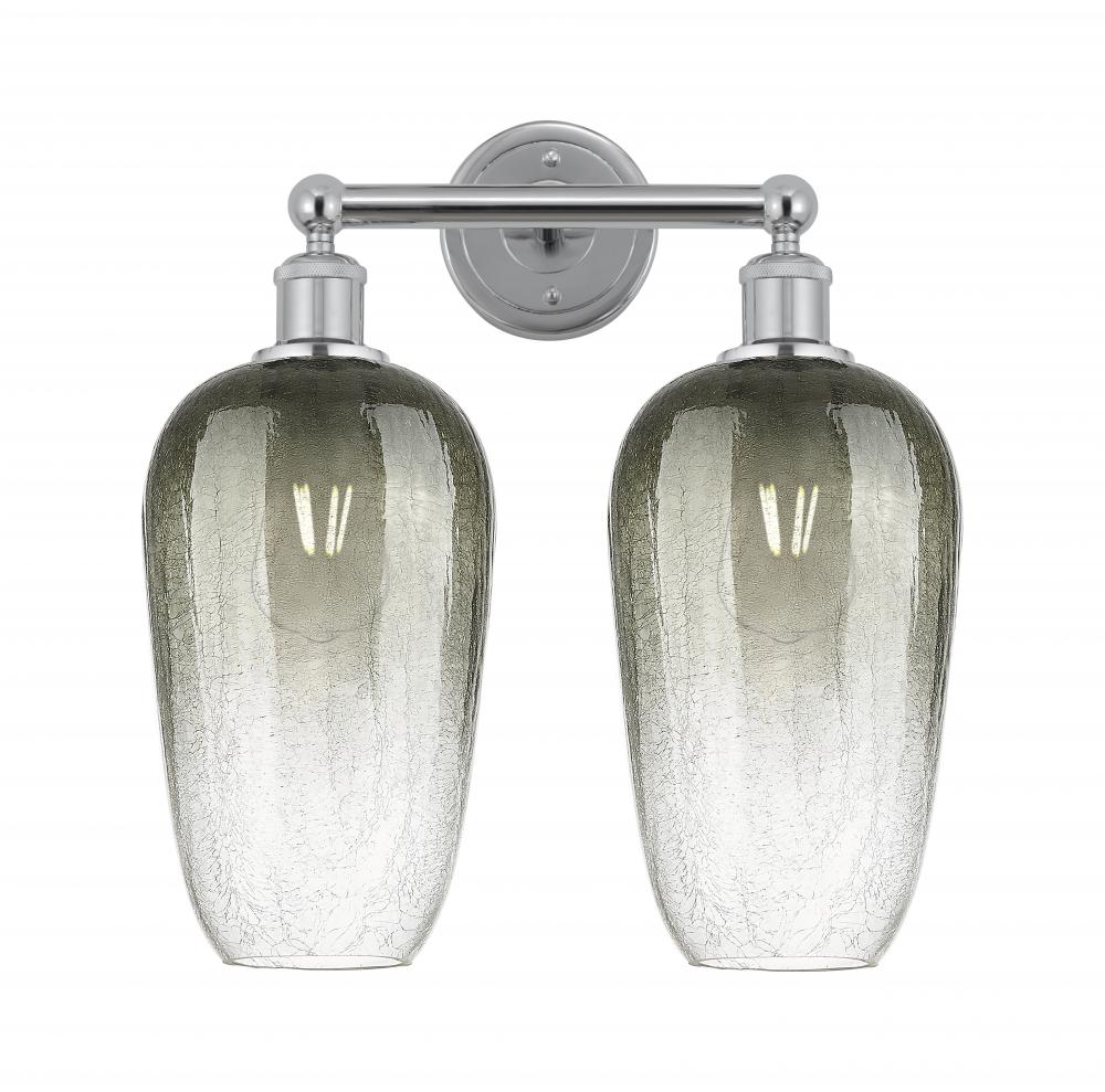 Brookhaven Flute - 2 Light - 16 inch - Polished Chrome - Bath Vanity Light