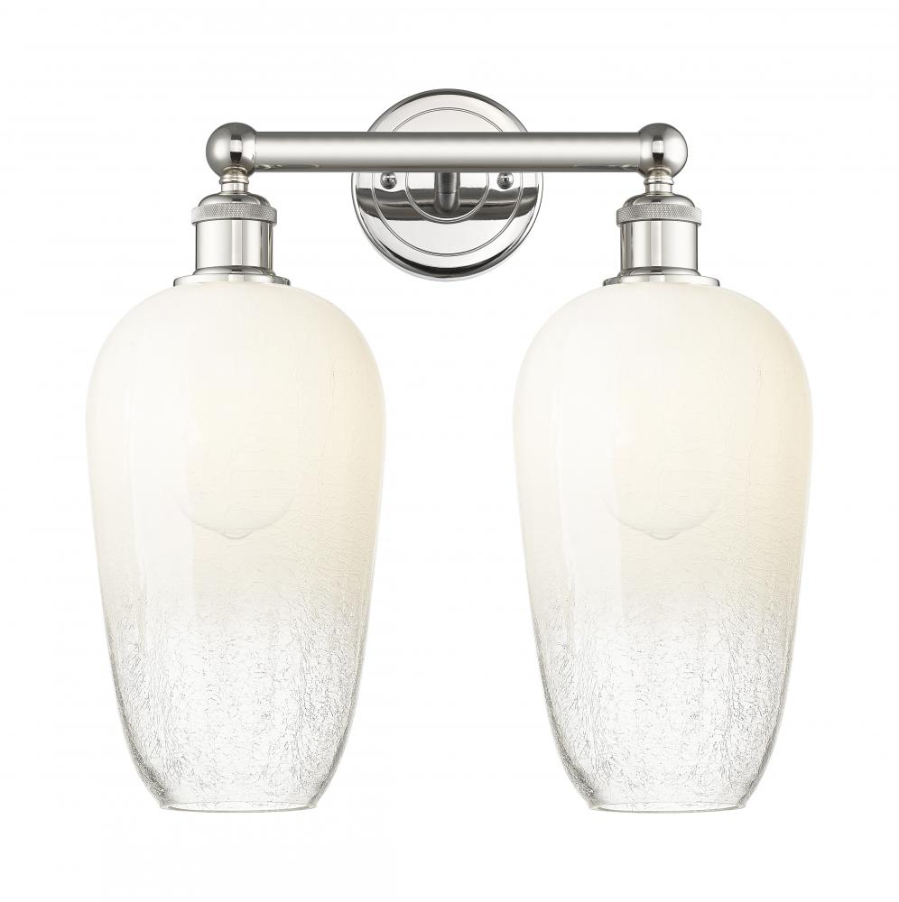 Brookhaven Flute - 2 Light - 16 inch - Polished Nickel - Bath Vanity Light