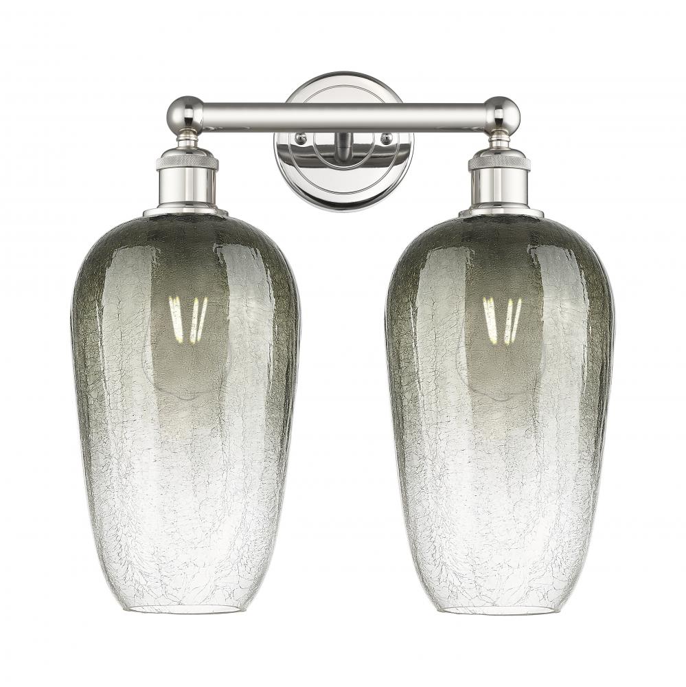 Brookhaven Flute - 2 Light - 16 inch - Polished Nickel - Bath Vanity Light