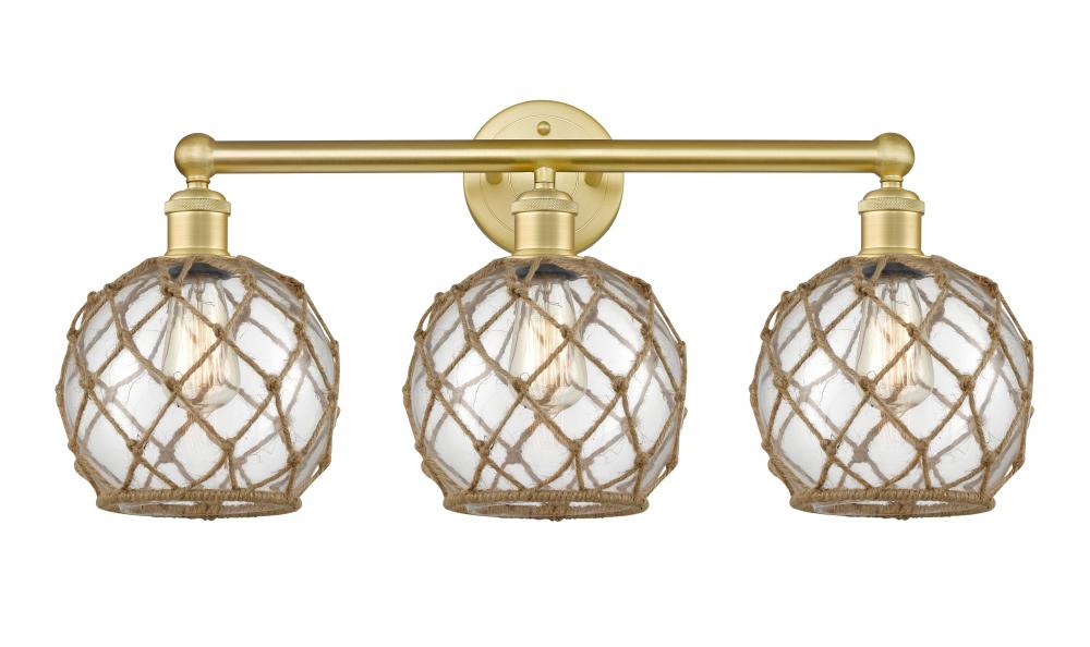 Farmhouse Rope - 3 Light - 26 inch - Satin Gold - Bath Vanity Light